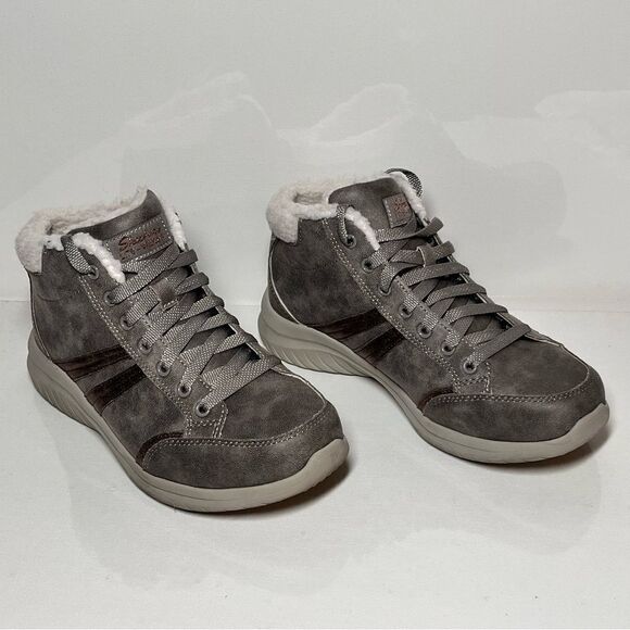 Skechers Ultra Flex Metallic Overlay Sneaker Boots - Picture 1 of 4